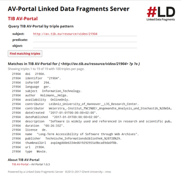 Screenshot Linked Data Fragments Server